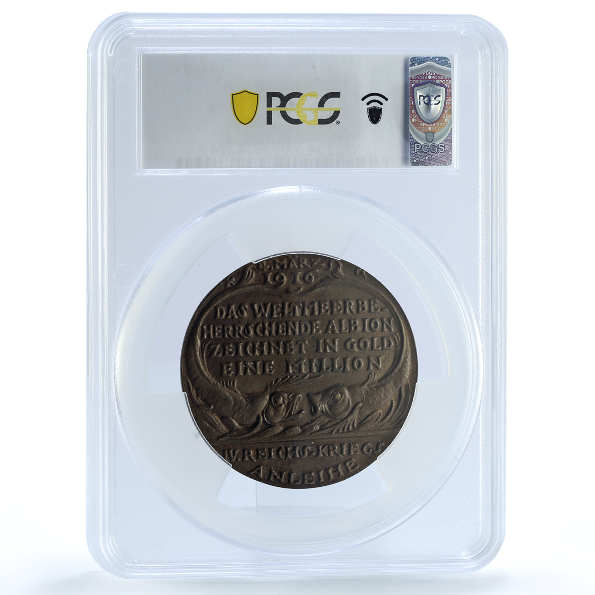 Germany Empire SMS Mowe Return Kienast-175 WWI Two Fish MS 63 bronze medal 1963