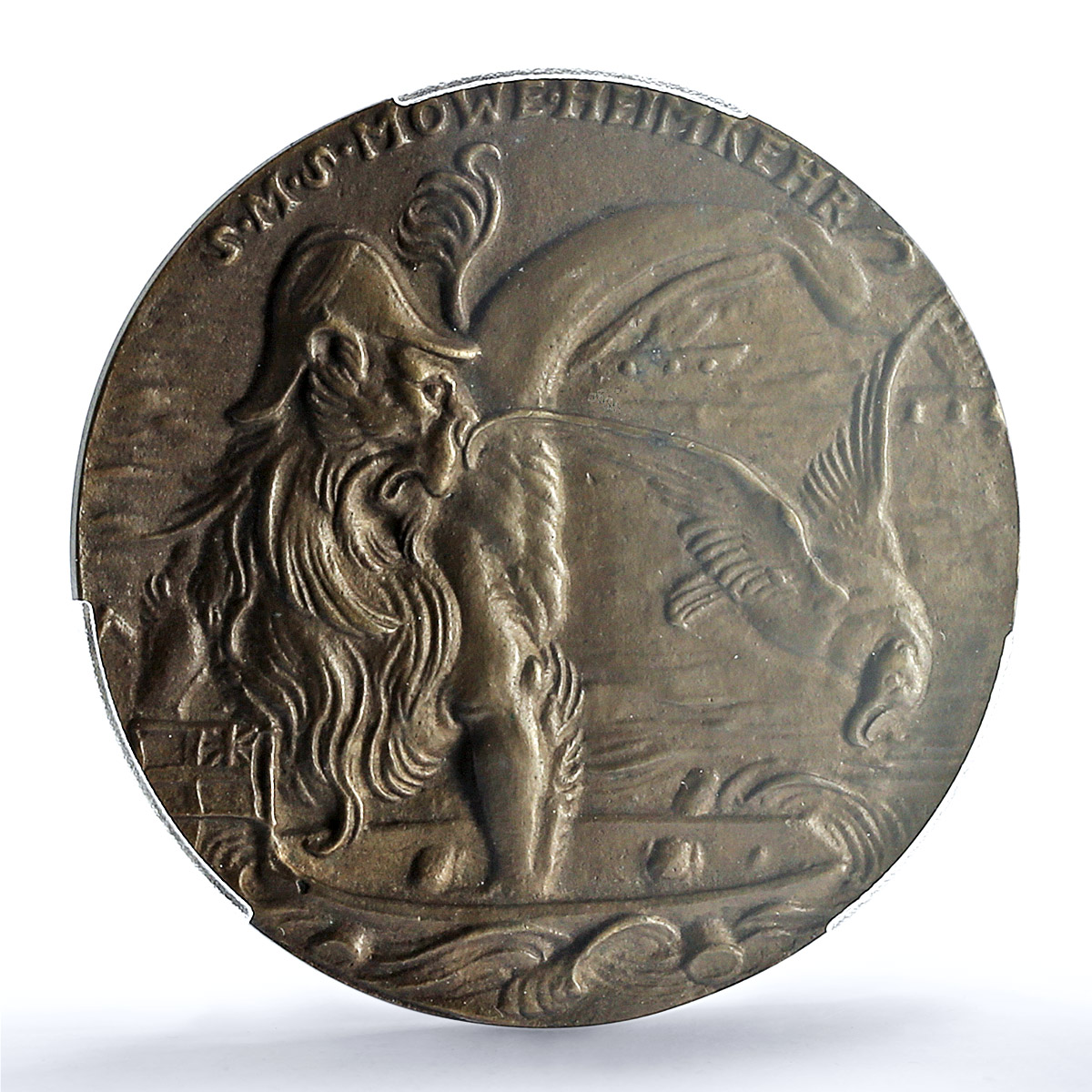 Germany Empire SMS Mowe Return Kienast-175 WWI Two Fish MS 63 bronze medal 1963