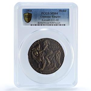 Germany Empire Kurt Eisner Bavaria Kienast-214 MS 64 PCGS bronze medal 1918