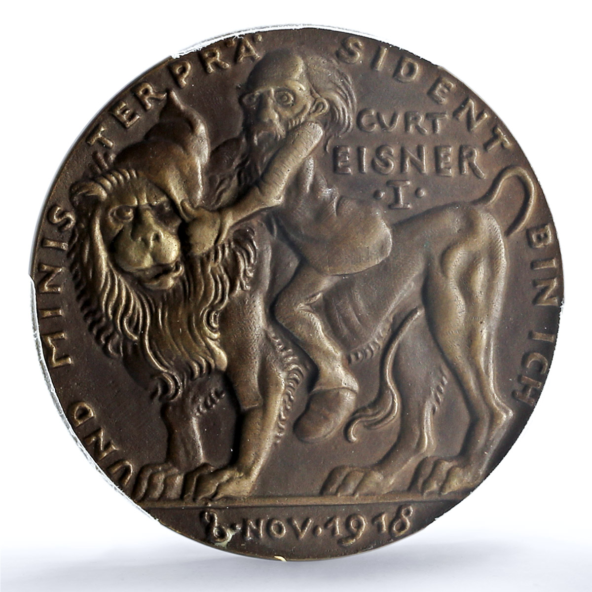 Germany Empire Kurt Eisner Bavaria Kienast-214 MS 64 PCGS bronze medal 1918