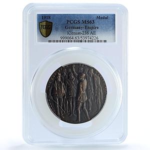 Germany Weimar Wilhelm II The Mourning Kienast-236 MS 63 PCGS bronze medal 1919