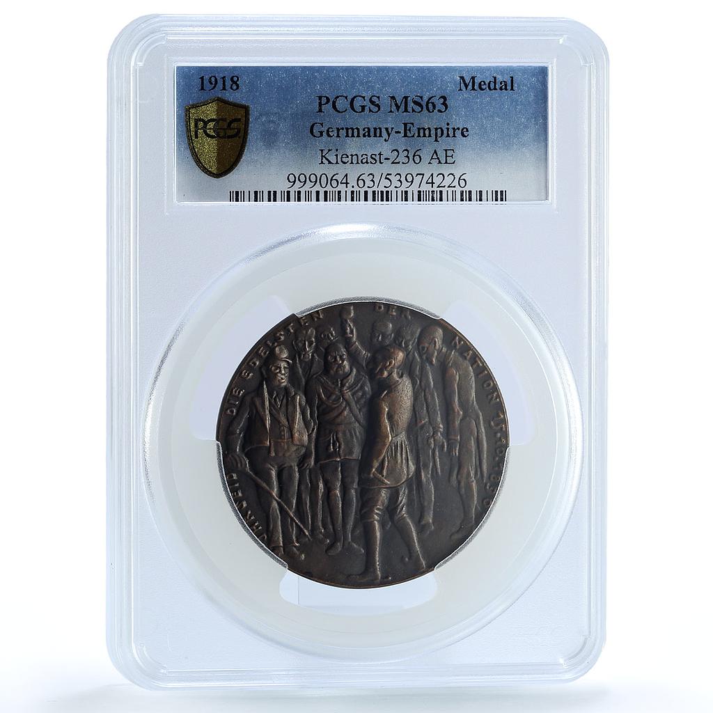 Germany Weimar Wilhelm II The Mourning Kienast-236 MS 63 PCGS bronze medal 1919