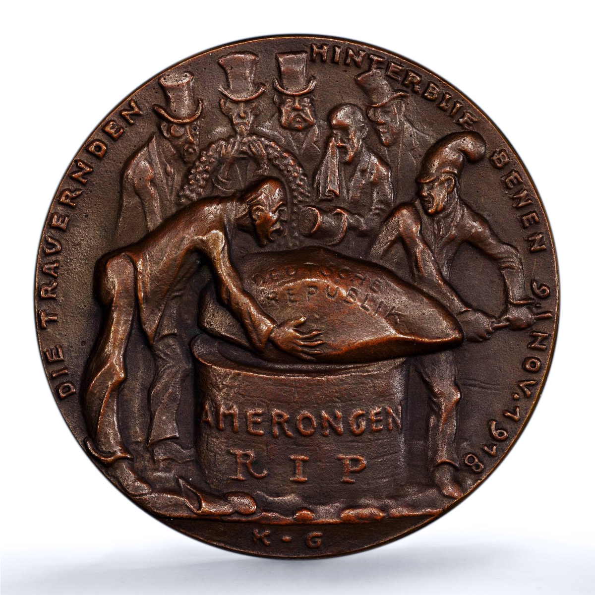 Germany Weimar Wilhelm II The Mourning Kienast-236 MS 63 PCGS bronze medal 1919