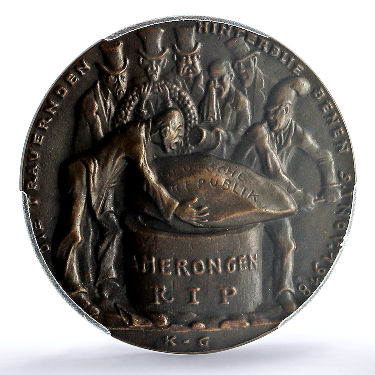 Germany Weimar Wilhelm II The Mourning Kienast-236 MS 63 PCGS bronze medal 1919