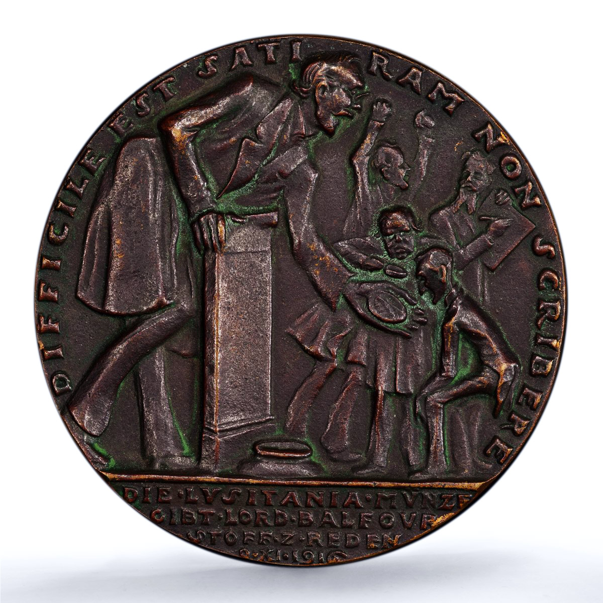 Germany Empire Swedish English Propaganda Kienast-156A MS 62 PCGS AE medal 1916