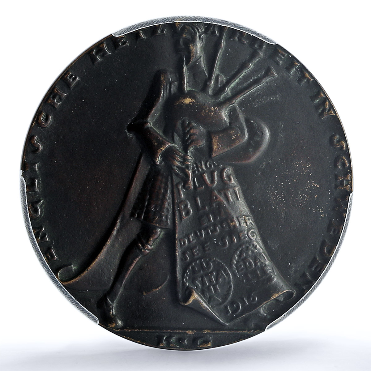 Germany Empire Swedish English Propaganda Kienast-156A MS 62 PCGS AE medal 1916