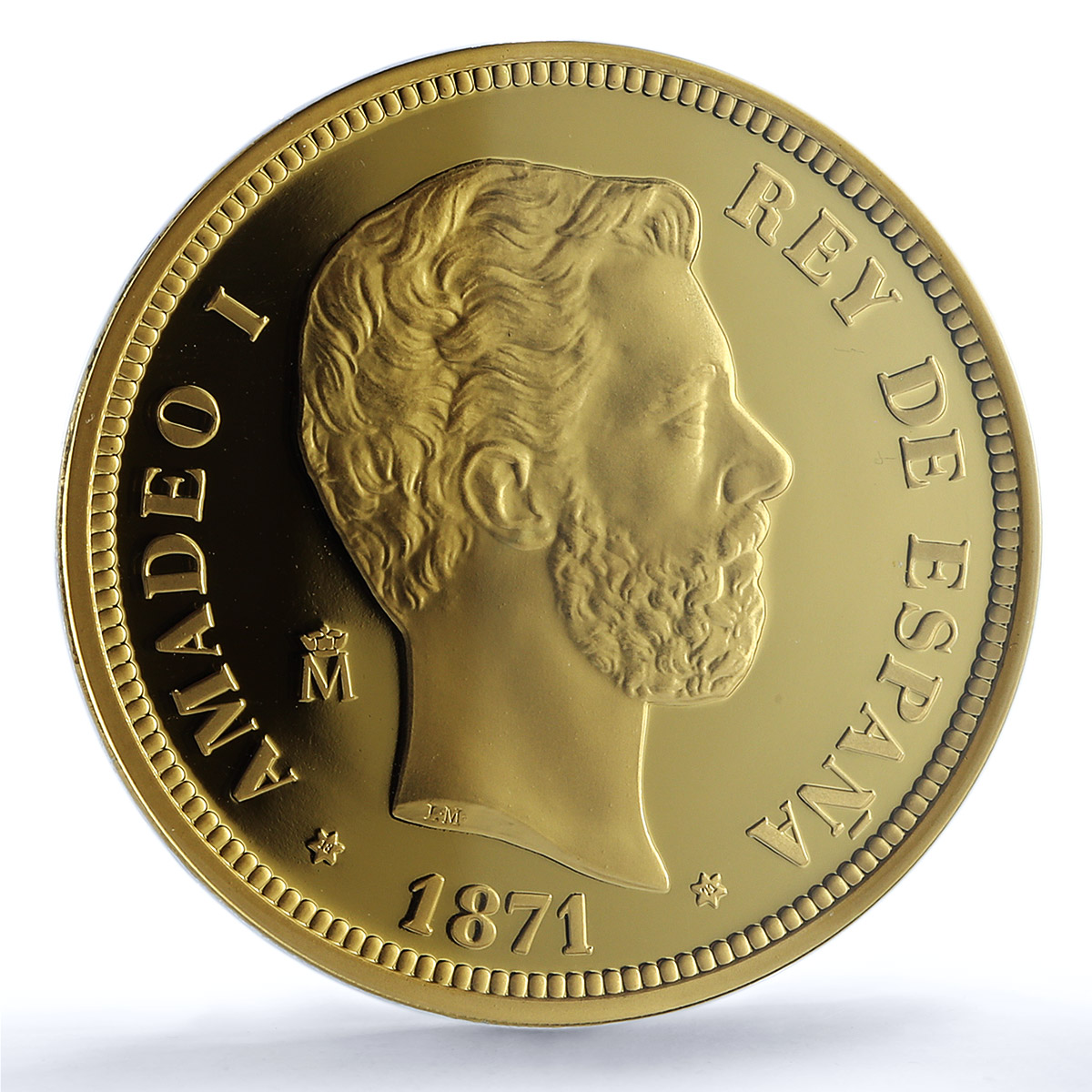 Spain Amadeo I 100 Pesetas Restrike Replica 1871 SP 70 PCGS silver token 2020