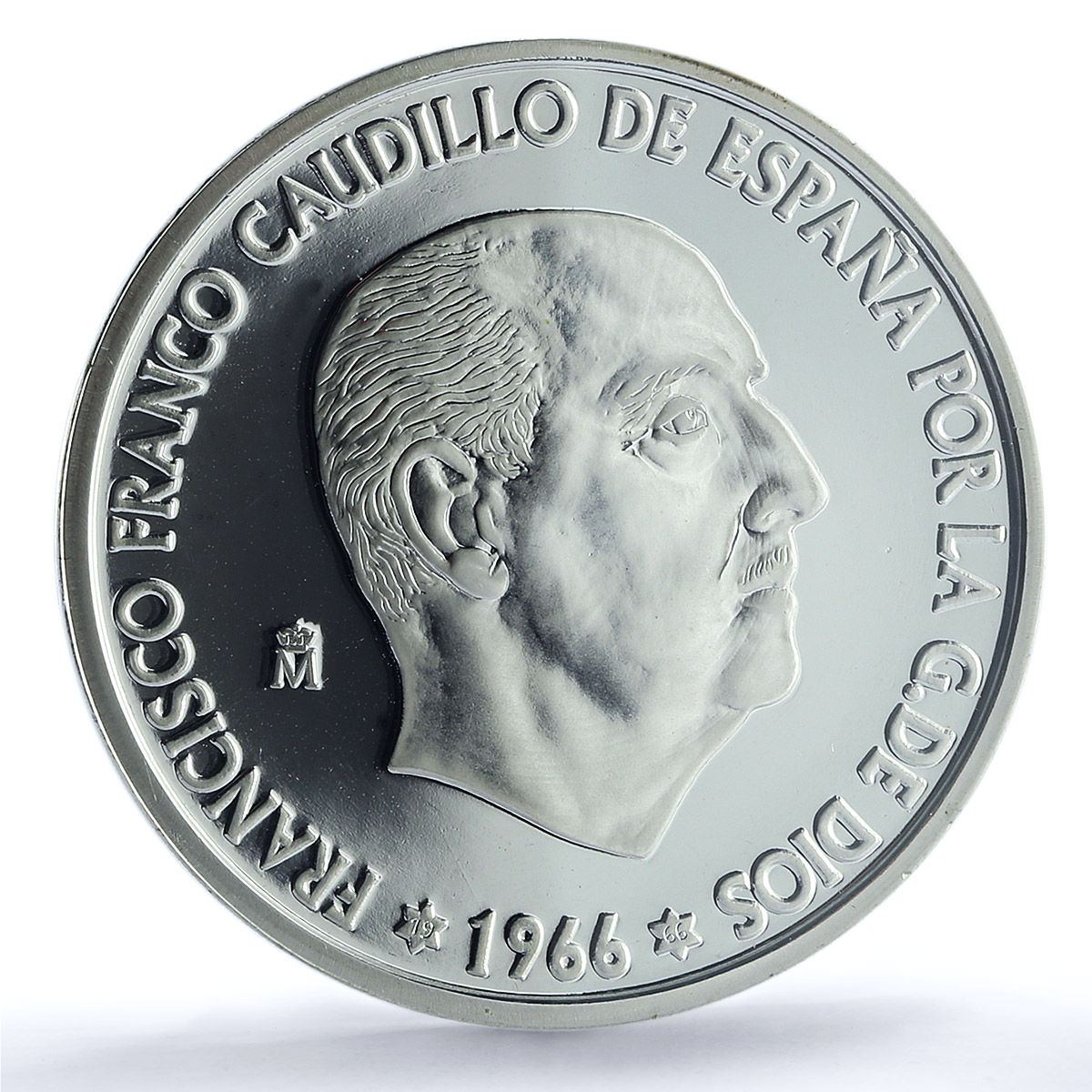 Spain Francisco Franco 100 Pesetas Restrike Replica 1966 SP70 PCGS Ag token 2020