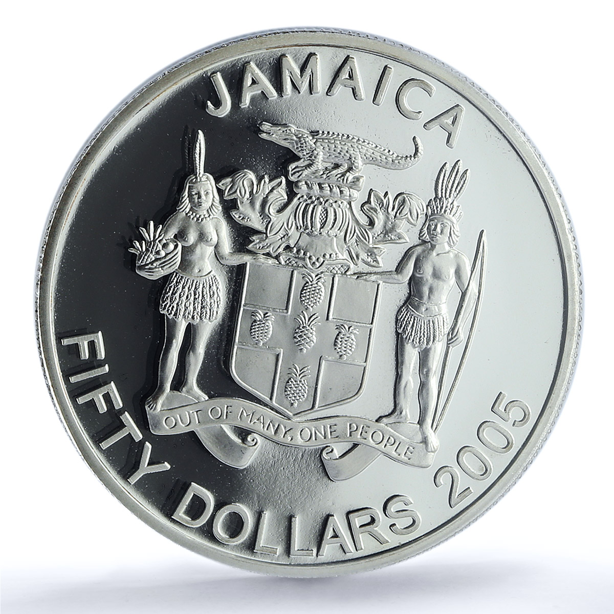 Jamaica 50 dollars Bob Marley Gilt Singer Music PR 69 PCGS silver coin 2005