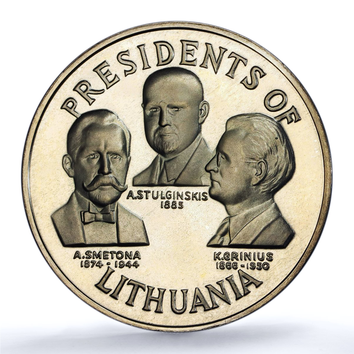 Lithuania Presidents Restoration Horseman SP 66 PCGS silver medal 1918 - 1968 FM