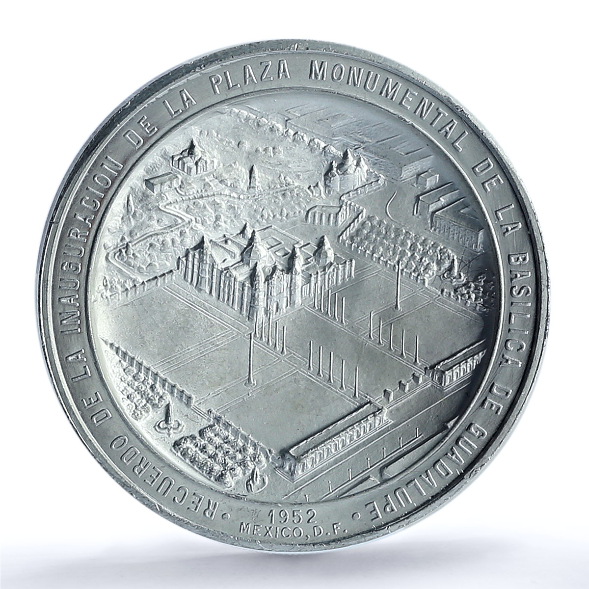 Mexico Basilica De Guadalupe Complex Grove-P-202b SP 64 PCGS aluminum medal 1952