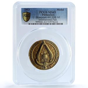 Philippines International Fair Expo Honeycutt-441 MS 63 PCGS bronze medal 1953