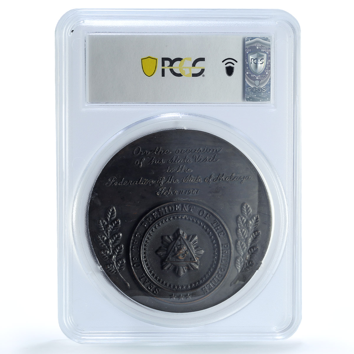 Philippines Carlos Garsia Malaya Visit Honeycutt-535 MS 62 bronzed medal 1961