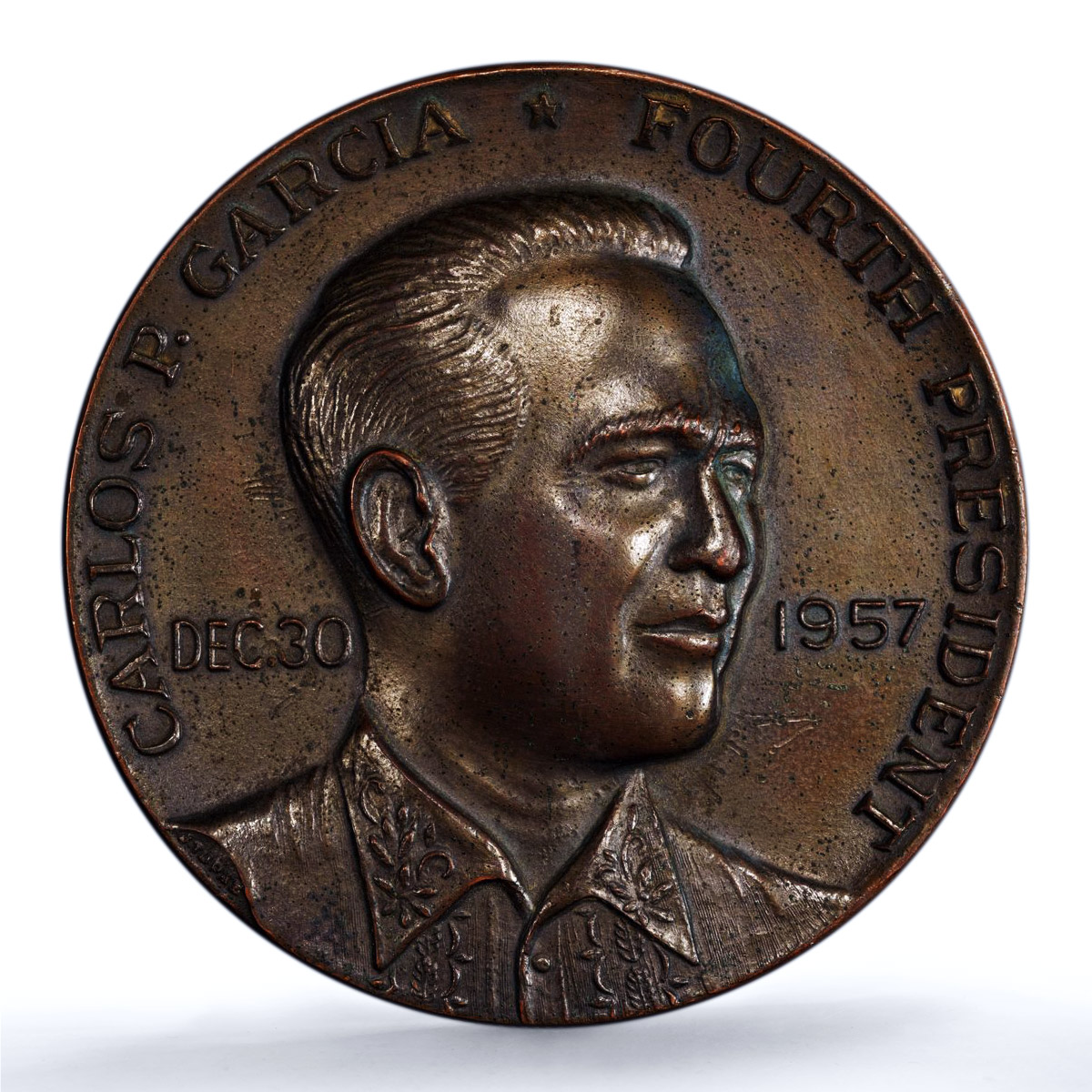 Philippines Carlos Garsia Malaya Visit Honeycutt-535 MS 62 bronzed medal 1961