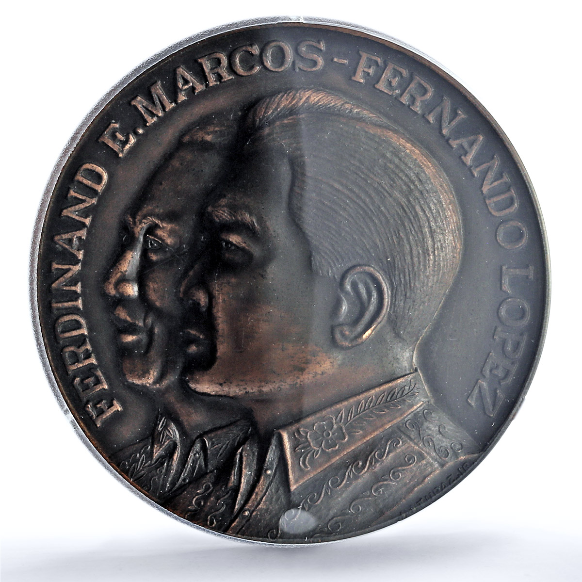 Philippines Marcos Lopez Inauguration Honeycutt-663 MS63 PCGS bronzed medal 1969
