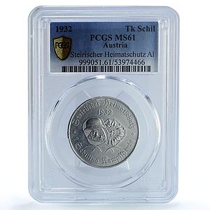 Austria Steirischer Heimatschutz Donation 1 Schilling Token MS 61 PCGS Al 1932