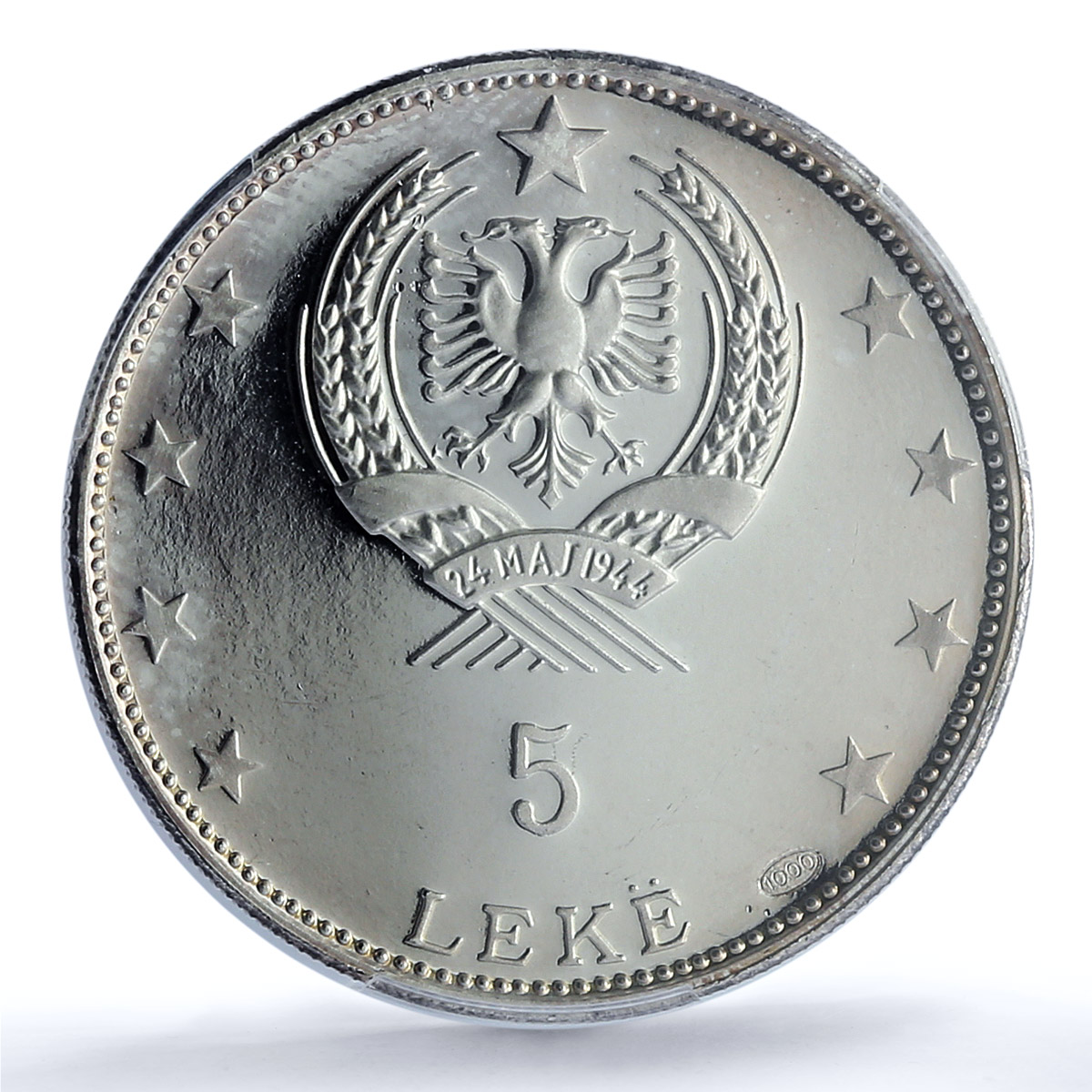 Albania 5 leke League of Lezhe Skanderbeg KM-49.1 PR 65 PCGS silver coin 1968 Albania 5 leke League of Lezhe Skanderbeg KM-49.1 PR 65 PCGS silver coin 1968