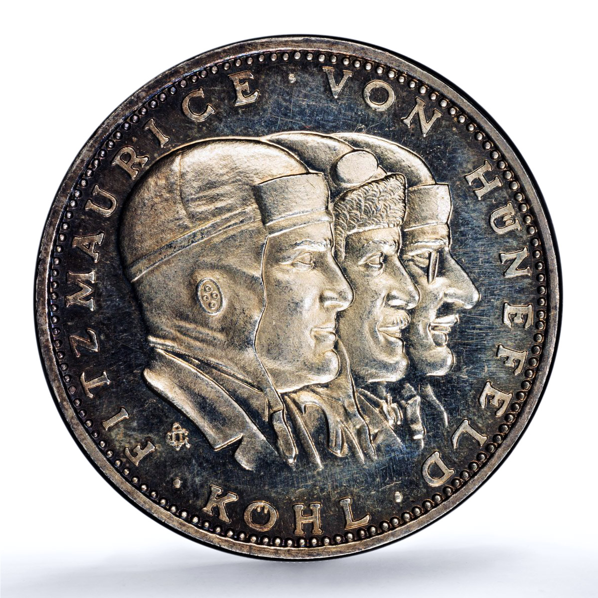 Germany Transatlantic Flight Bremen Kaiser-927 Plane SP 65 PCGS Ag medal 1928