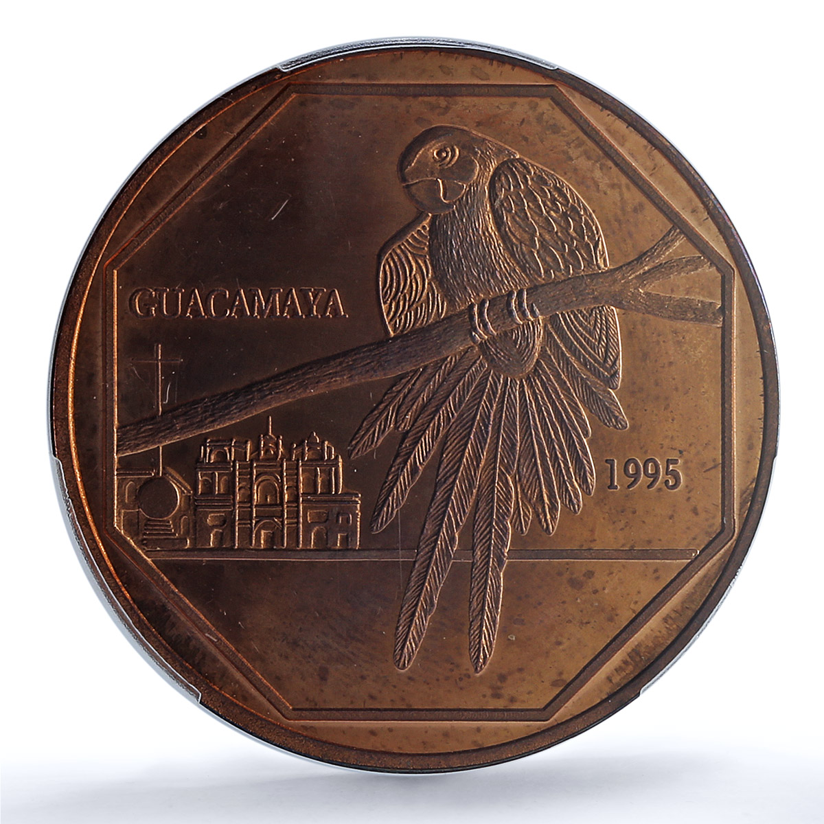 Guatemala 50 quetzales Guacamaya Parrot PE X#3e.2 Bird PR65 PCGS AE coin 1995 Guatemala 50 quetzales Guacamaya Parrot PE X#3e.2 Bird PR65 PCGS AE coin 1995