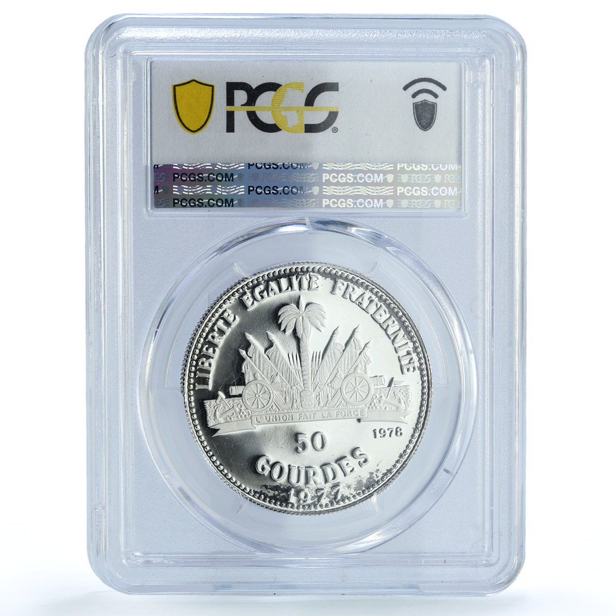 Haiti 50 gourdes European Market Treaty KM-130 Map PR 68 PCGS silver coin 1977