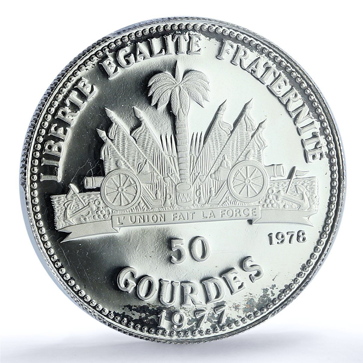 Haiti 50 gourdes European Market Treaty KM-130 Map PR 68 PCGS silver coin 1977