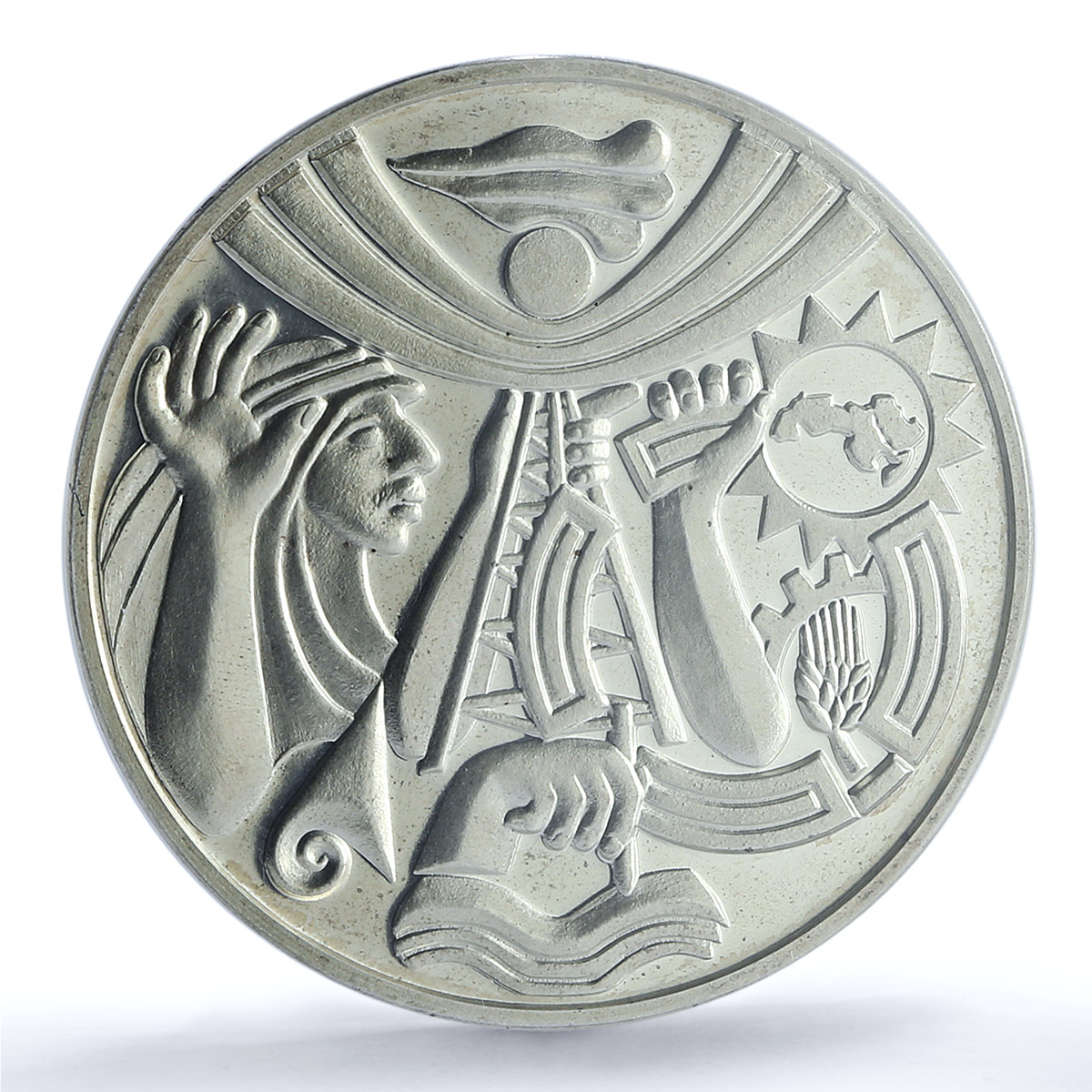 Iraq Baath Revolution Hussein Anniversary History PR 65 PCGS silver medal 1978