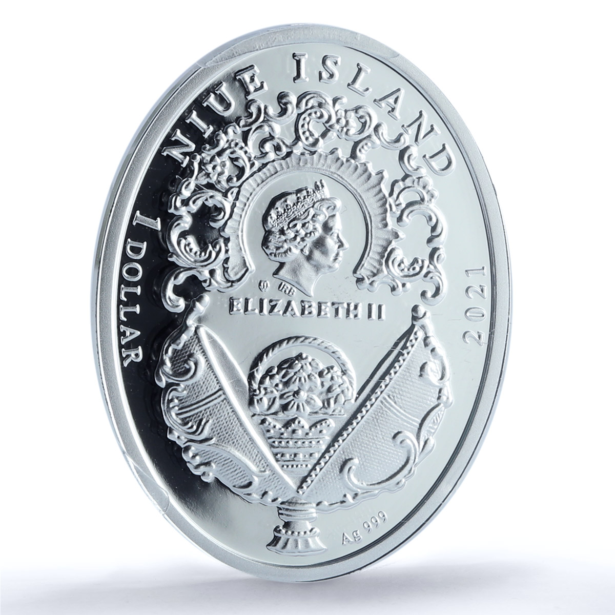 Niue 1 dollar Twelve Panel Egg Imperial Faberge Art PR70 PCGS silver coin 2021