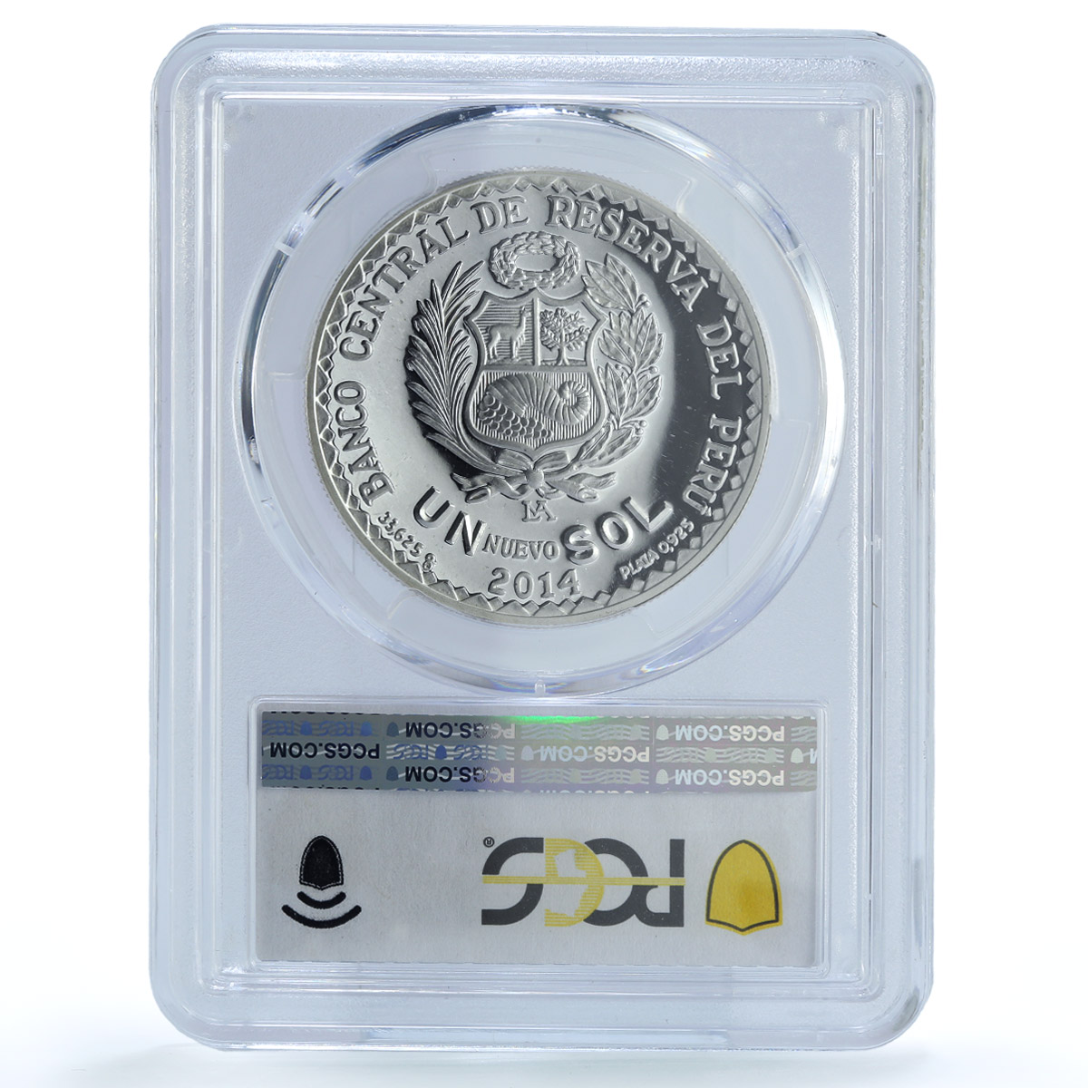 Peru 1 sol Jose Abelardo Quinones KM-377 Plane PR 68 PCGS silver coin 2014