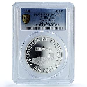 Philippines 500 piso Central Bank KM-275 Building PR 67 PCGS silver coin 1999
