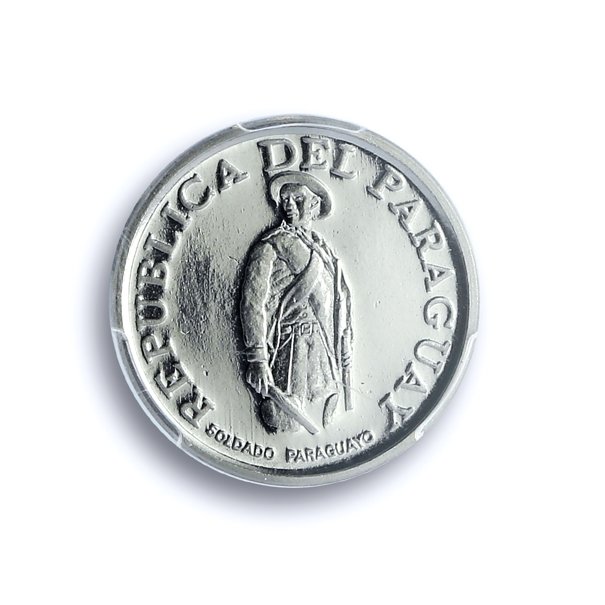 Paraguay 1 guarani Republic Coinage Soldier KM-151 PR69 PCGS NiSteel coin 1976