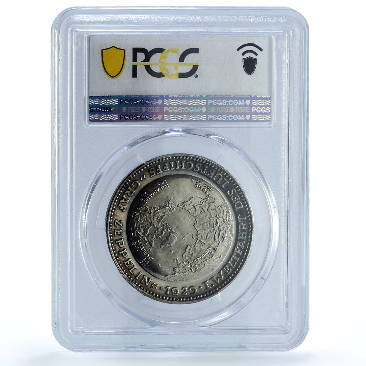 Germany Weimar Zeppelin Eckener Durr Kaiser-511 SP 63 PCGS silver medal 1929
