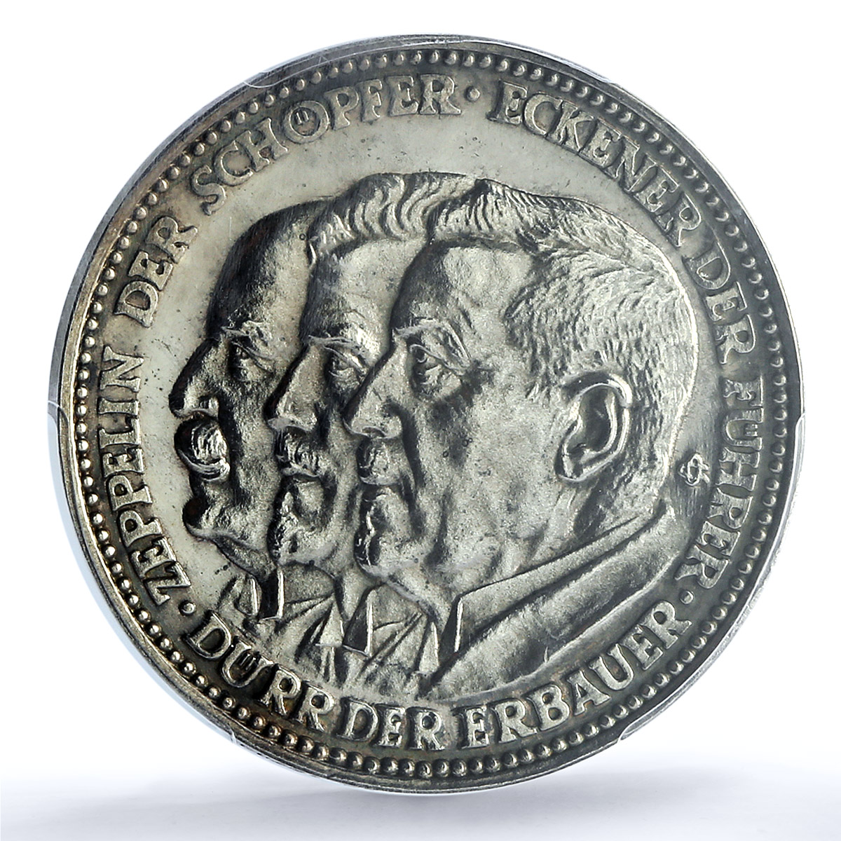 Germany Weimar Zeppelin Eckener Durr Kaiser-511 SP 63 PCGS silver medal 1929