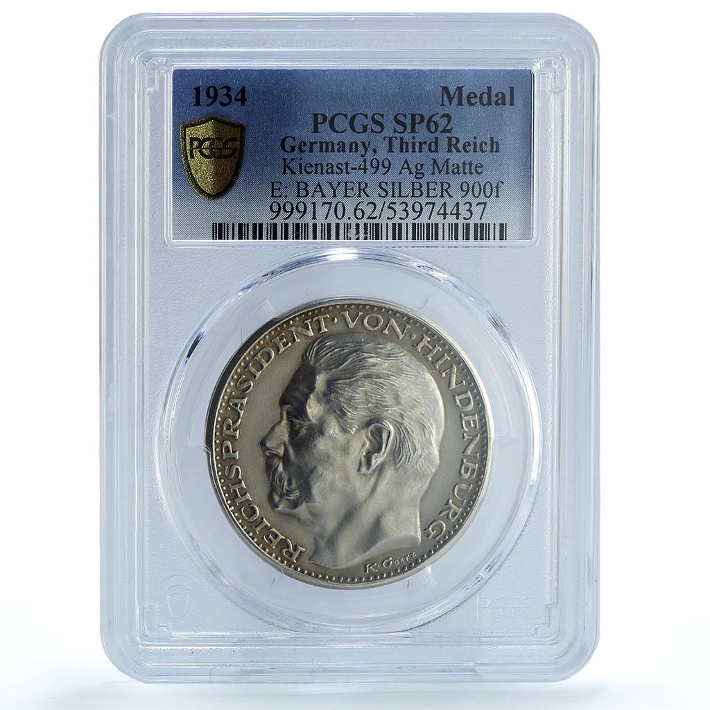 Germany Third Reich Hindenburg Tannenberg Kienast-499 SP 62 silver medal 1934