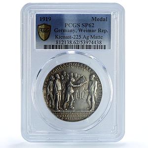 Germany Weimar Versailles Treaty Kienast-225 Goetz SP 62 PCGS silver medal 1919