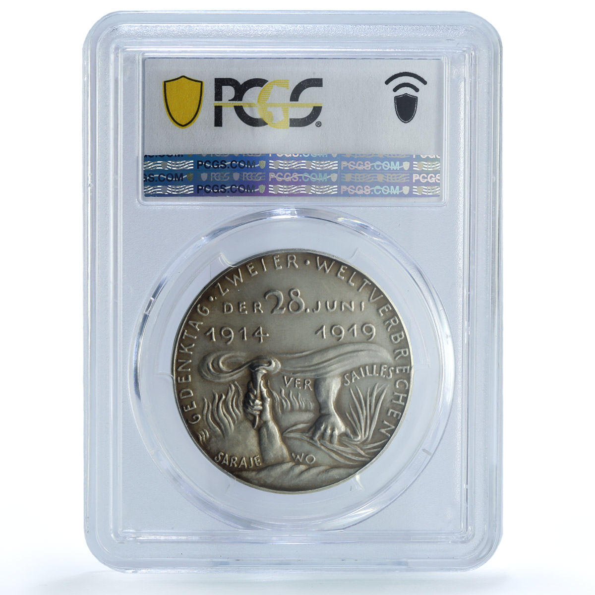 Germany Weimar Versailles Treaty WWI Kienast-225 SP 62 PCGS silver medal 1919