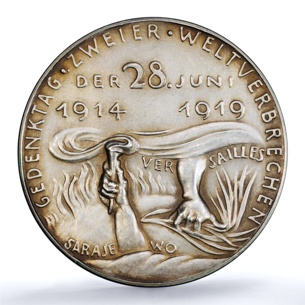 Germany Weimar Versailles Treaty WWI Kienast-225 SP 62 PCGS silver medal 1919