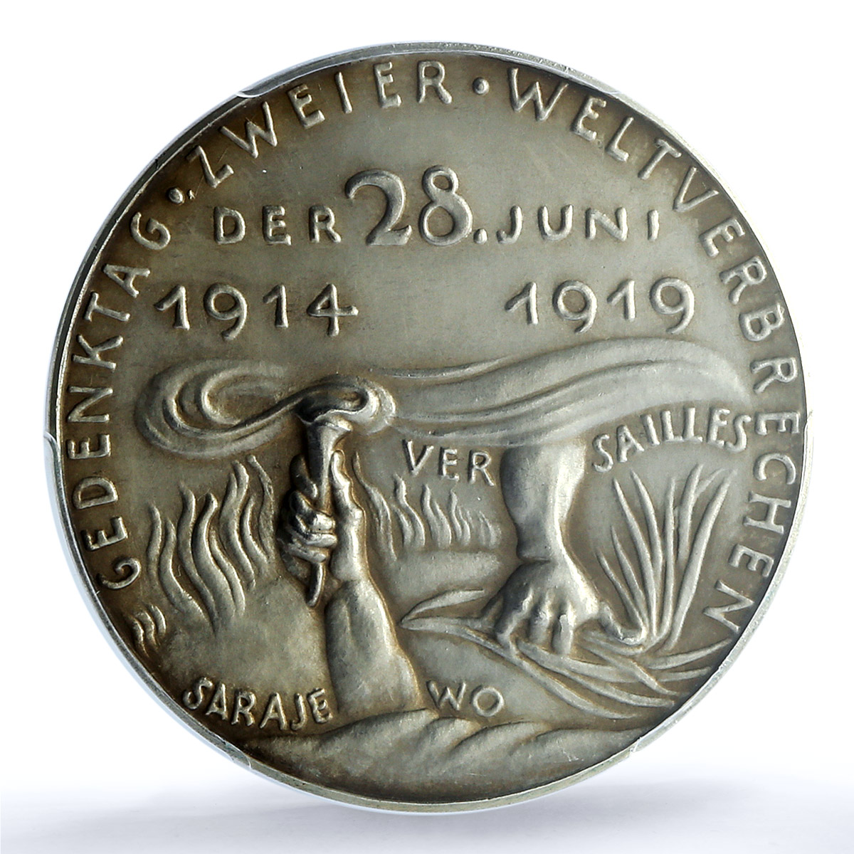 Germany Weimar Versailles Treaty WWI Kienast-225 SP 62 PCGS silver medal 1919