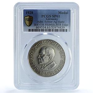 Germany Weimar Admiral Scheer Skagerrak BAYER SP 61 PCGS silver medal 1928