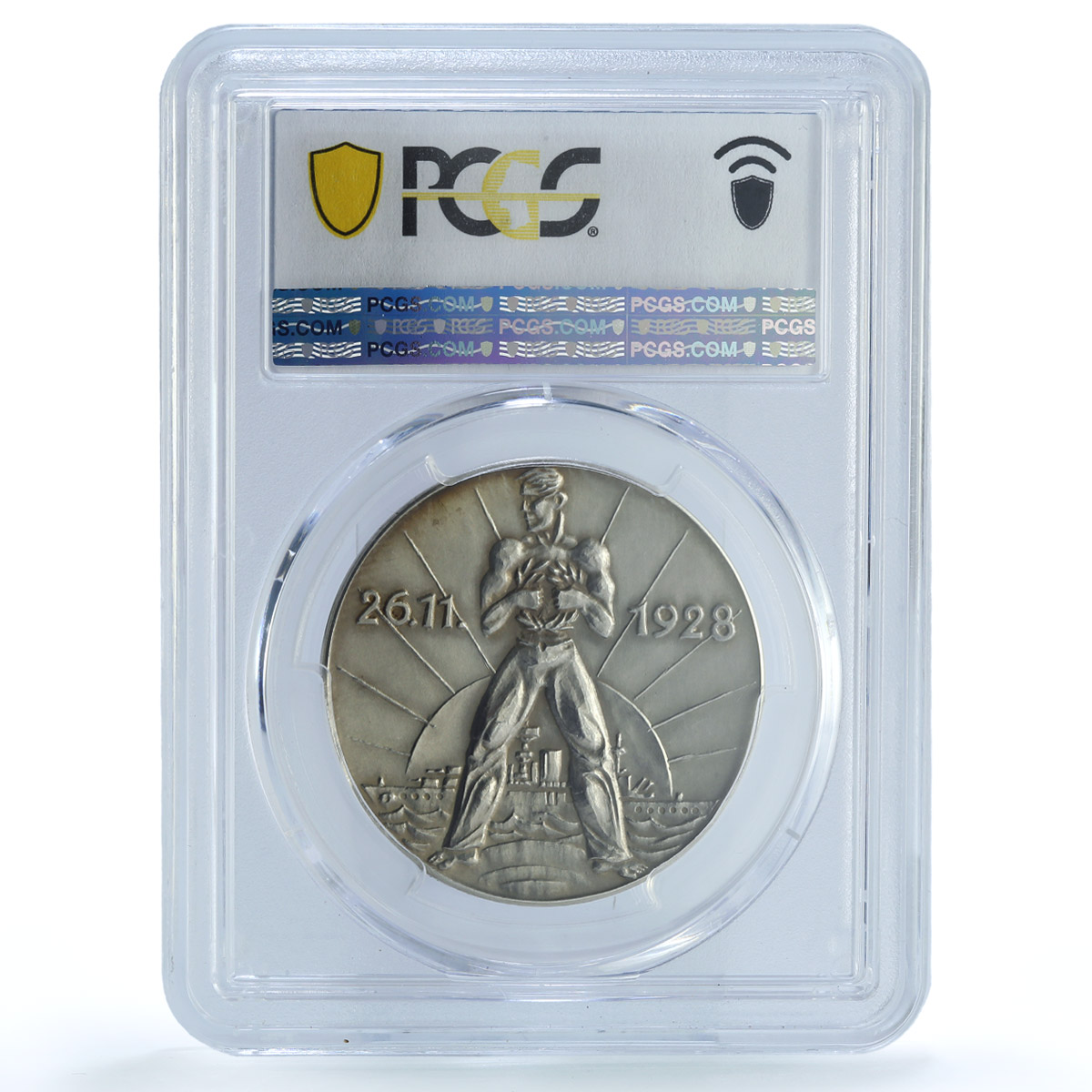 Germany Weimar Admiral Scheer Skagerrak Ship SP 61 PCGS silver medal 1928