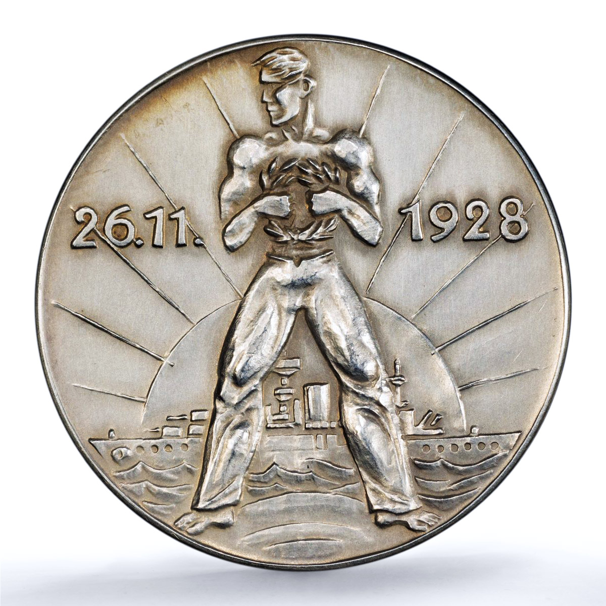 Germany Weimar Admiral Scheer Skagerrak Ship SP 61 PCGS silver medal 1928