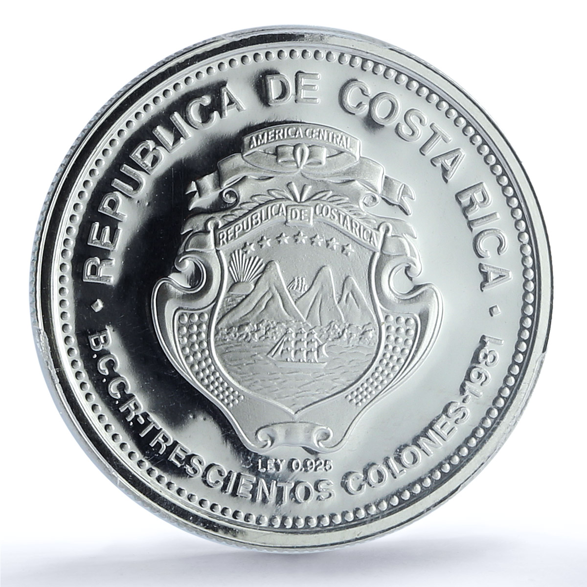 Costa Rica 300 colones Alajuela KM-223 Ramirez City PR 67 PCGS silver coin 1981