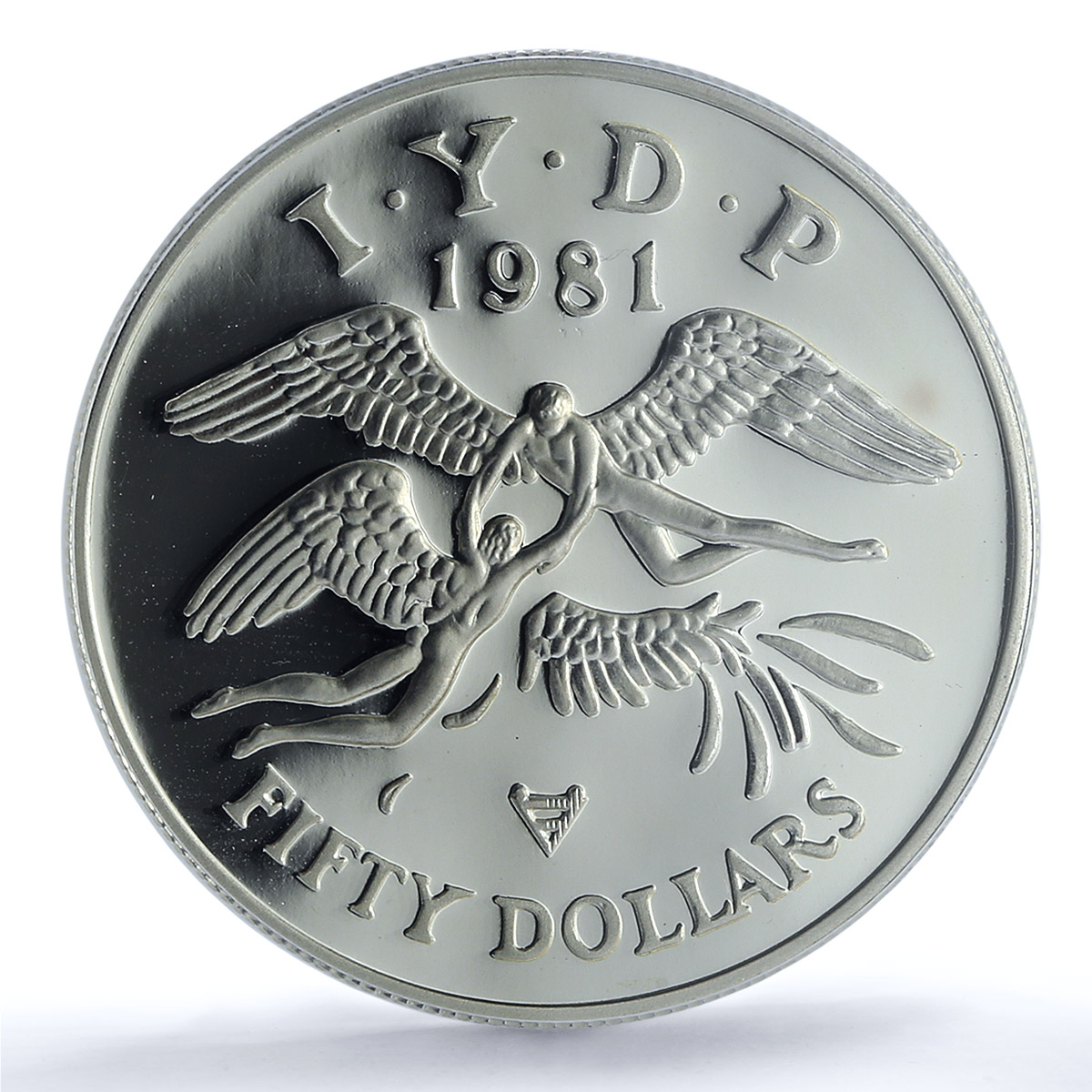 Caribbean States 50 dollars Disabled Persons Piefort PR 63 PCGS silver coin 1981