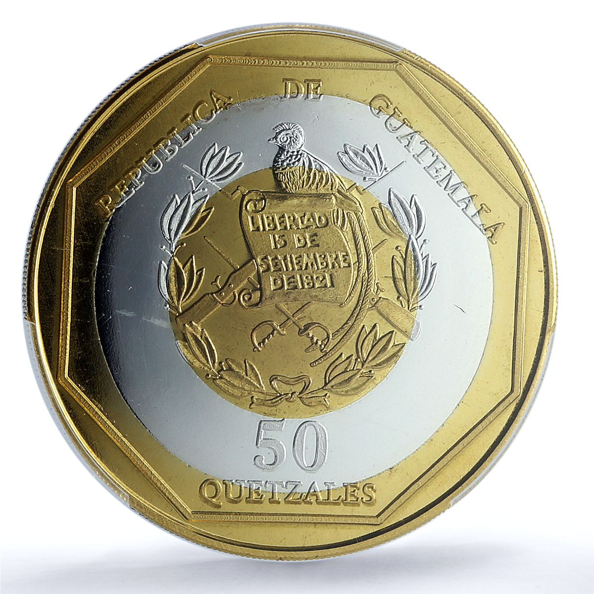 Guatemala 50 quetzales Guacamaya Parrot RE X#3c.2 Bird PR 65 PCGS coin 1995