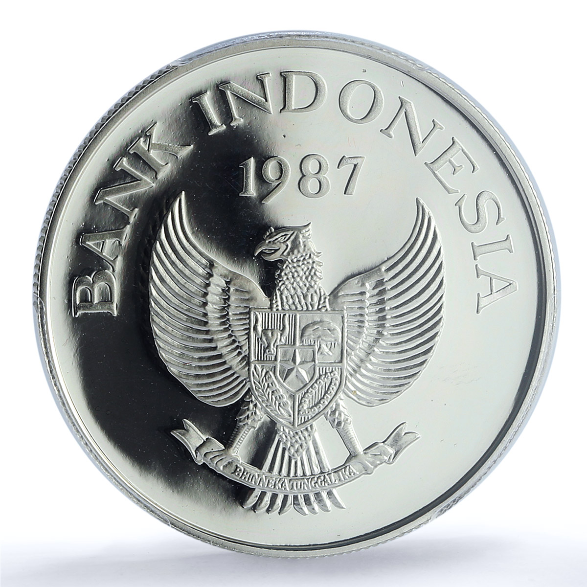 Indonesia 10000 rupiah Babi Rusa KM-45 Wildlife Pig PR 67 PCGS silver coin 1987