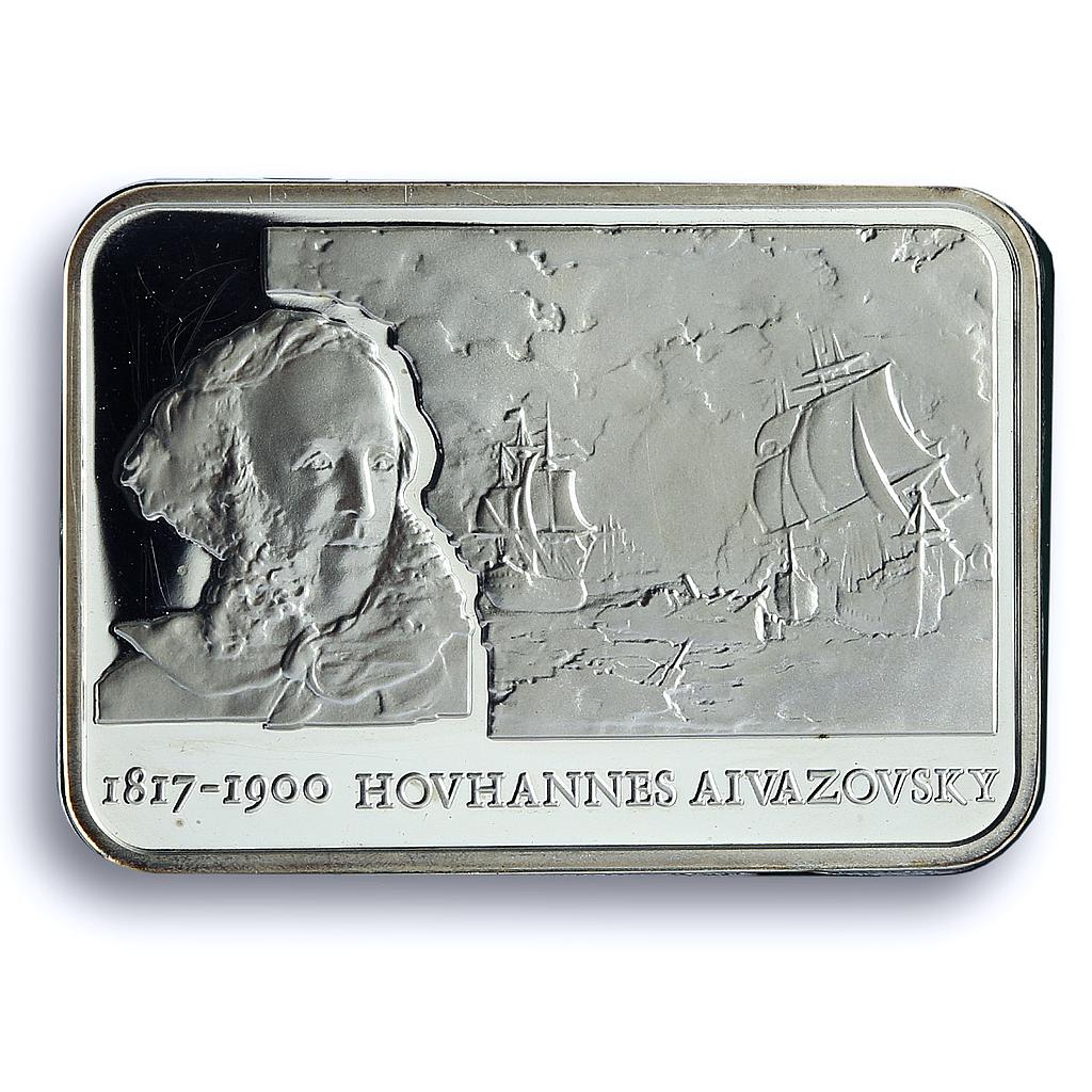 Armenia 100 dram Aivazovsky KM-129 Art Painter Ship proof silver coin 2006