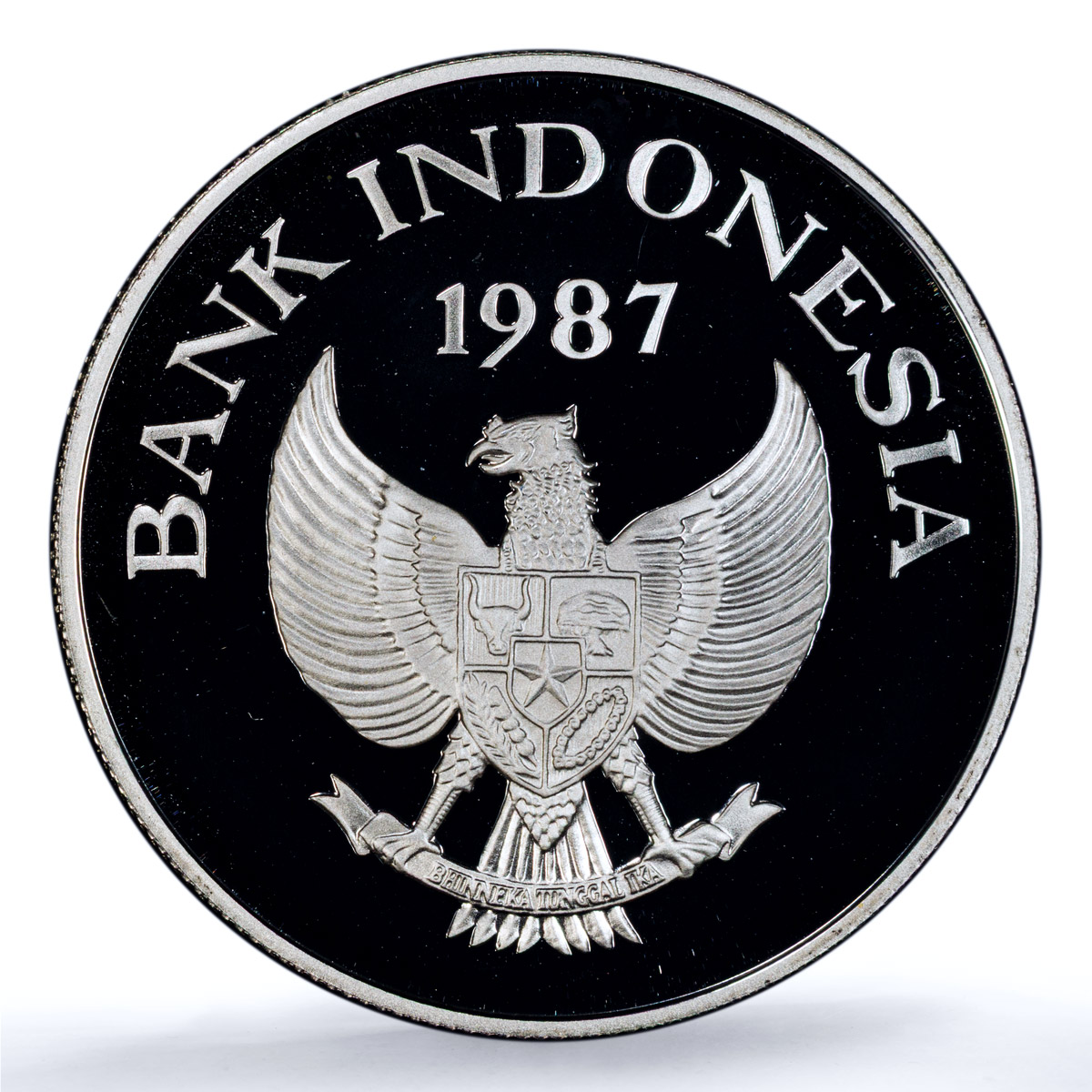 Indonesia 10000 rupiah Babi Rusa KM-45 Wildlife Pig PR 70 PCGS silver coin 1987