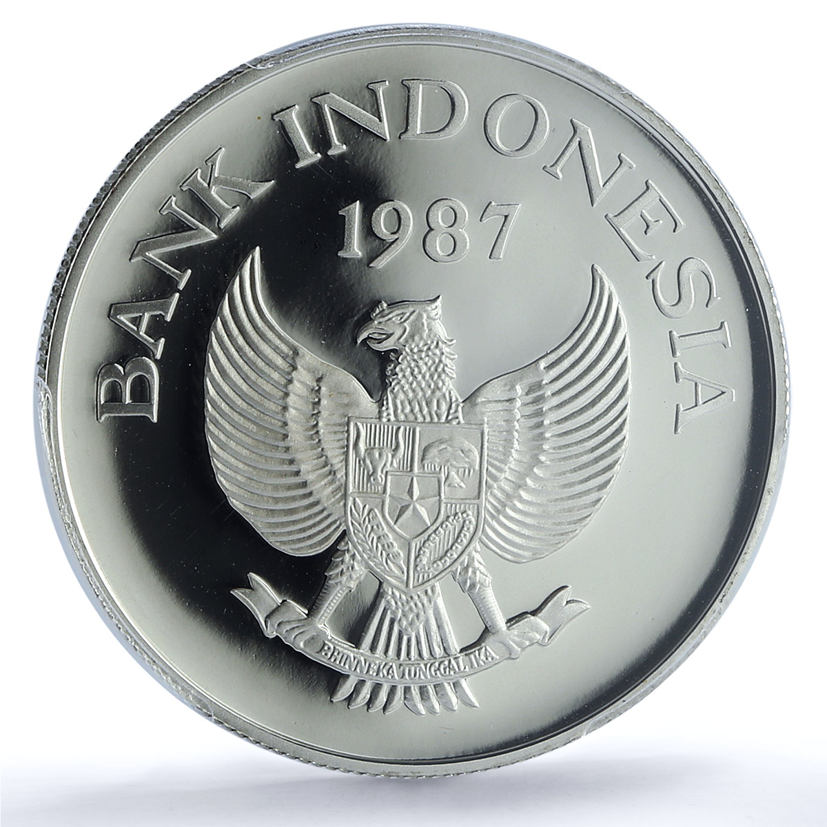 Indonesia 10000 rupiah Babi Rusa KM-45 Wildlife Pig PR 70 PCGS silver coin 1987