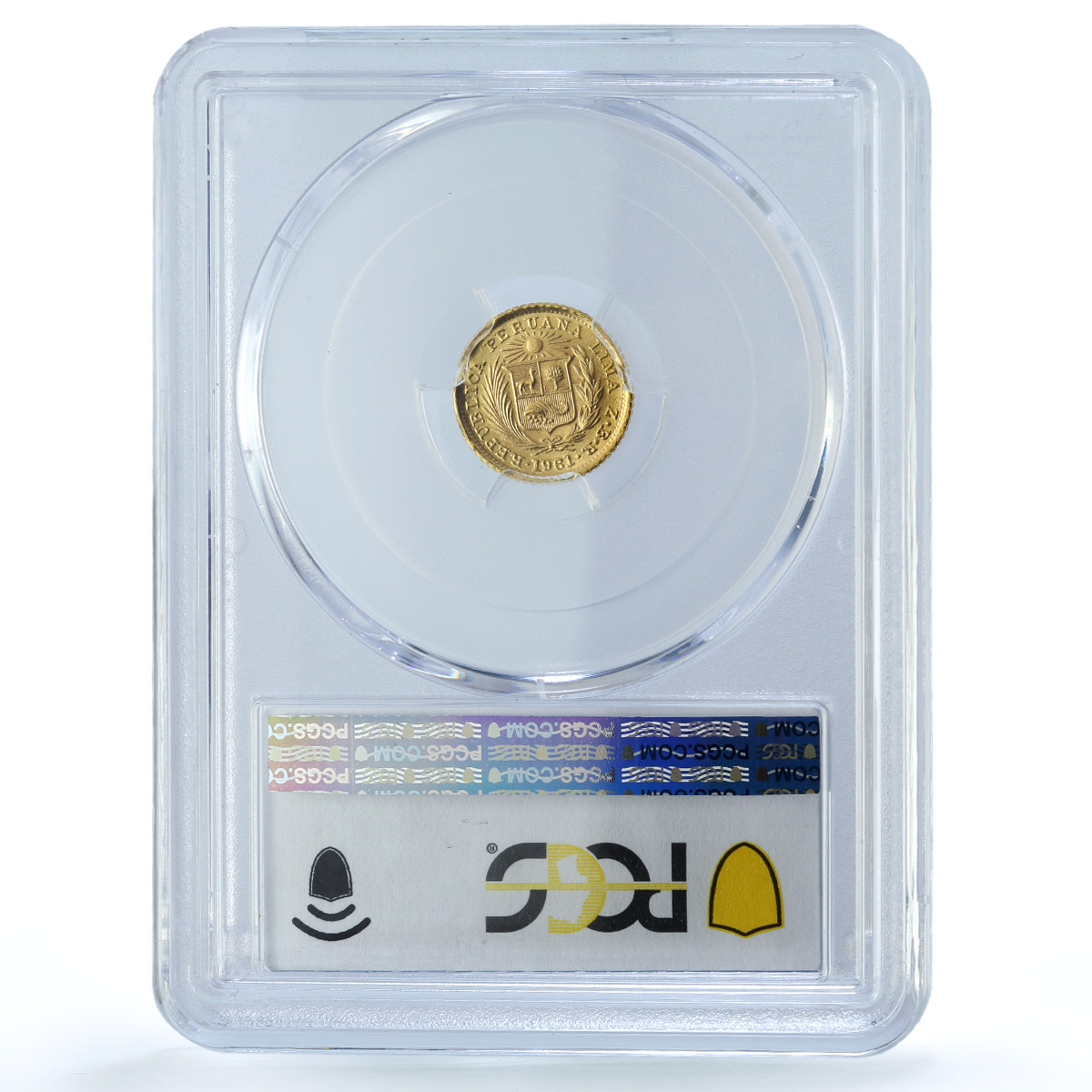 Peru 1/5 libra Republic Trade Coinage KM-210 FR-75 MS 64 PCGS gold coin 1961