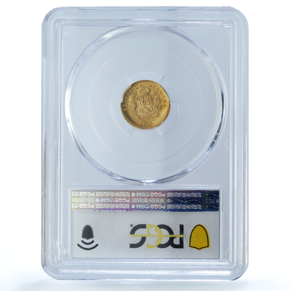 Peru 5 soles oro Republic KM-235 Seated Liberty MS 66 PCGS gold coin 1963