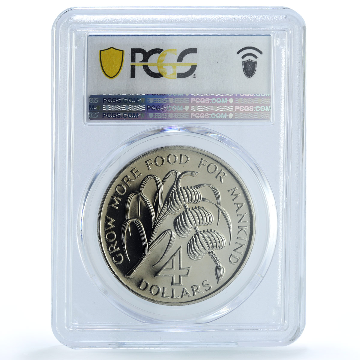 Saint Kitts and Nevis 4 dollars FAO KM-1 Food Day MS 68 PCGS CuNi coin 1970 Saint Kitts and Nevis 4 dollars FAO KM-1 Food Day MS 68 PCGS CuNi coin 1970